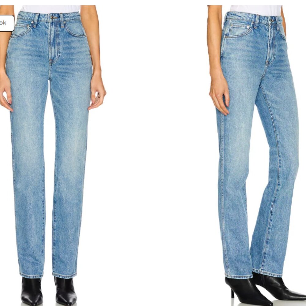 Grlfrnd Sara Super High Rise Slim Straight Jeans in Lenox Hill Size 24